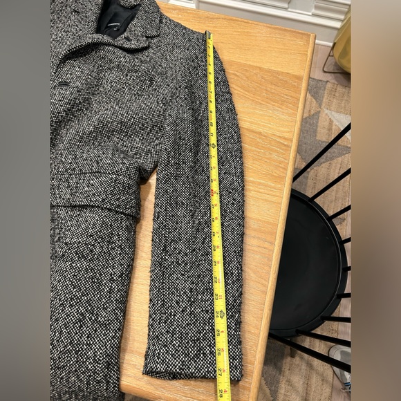 Wool Overcoat J Lindeberg Wolger CL Rock Tweed Top Coat with Leather Accents - Picture 10 of 16